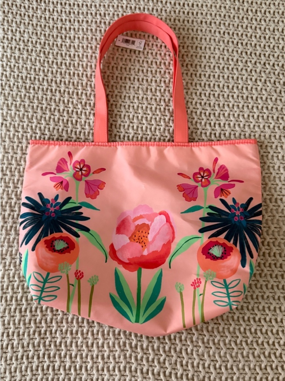 Clinique Pink Floral Large Tote Bag - Picture 3 of 4